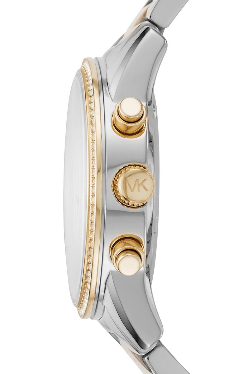 Michael Kors Ritz Chronograph Bracelet Watch, 37mm, Alternate, color, Silver/ White/ Gold