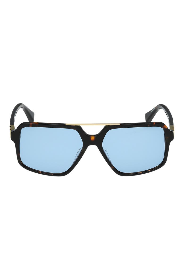 56mm Navigator Sunglasses, Main, color, MILKY CLASSIC TORT / BLUE