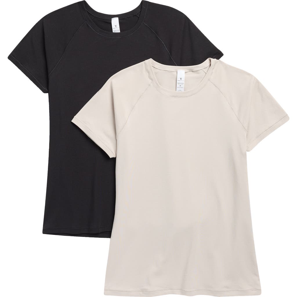 Yogalicious Mirella Assorted 2-pack Stretch Cotton T-shirts In Multi