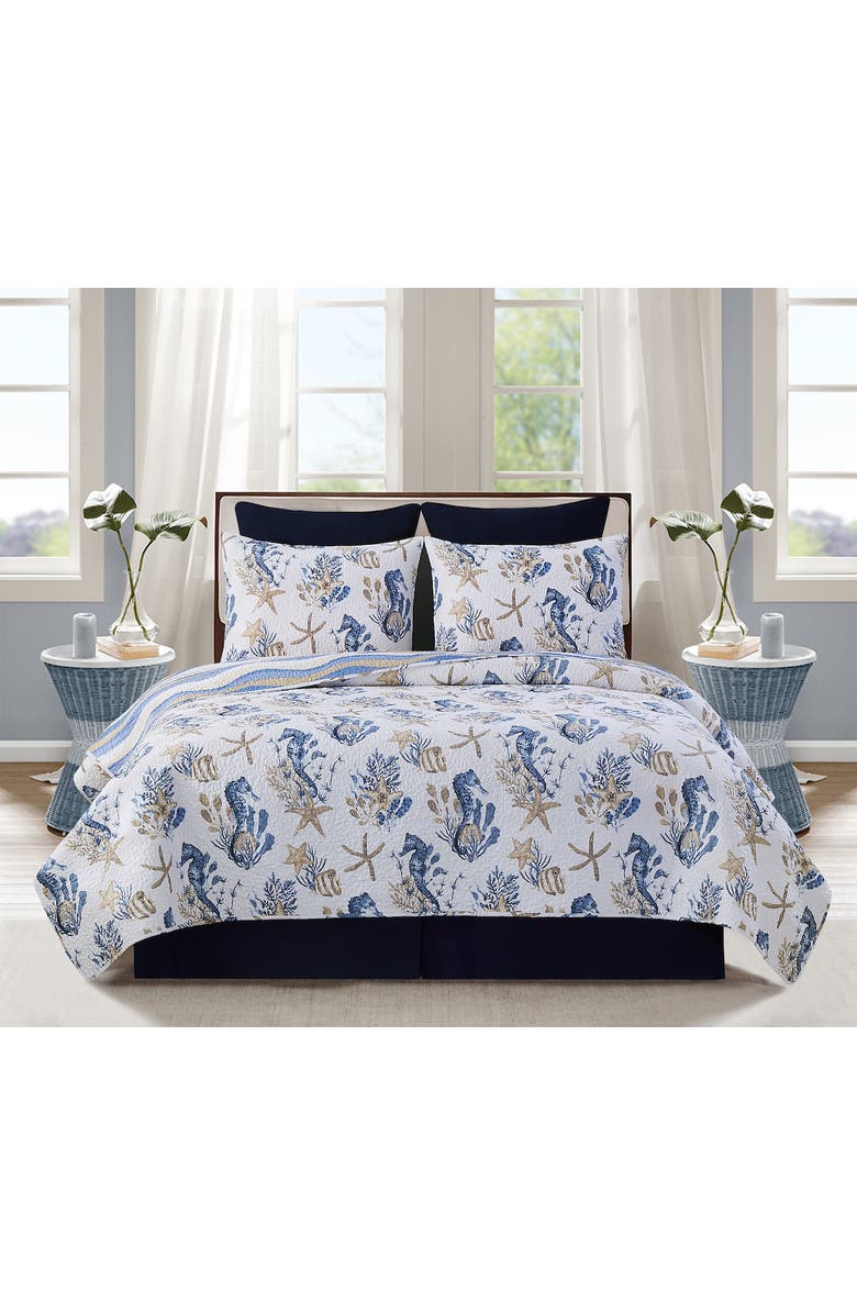 C&F Home Seahorse Sands Quilt Bedding Collection, Alternate, color, Blue