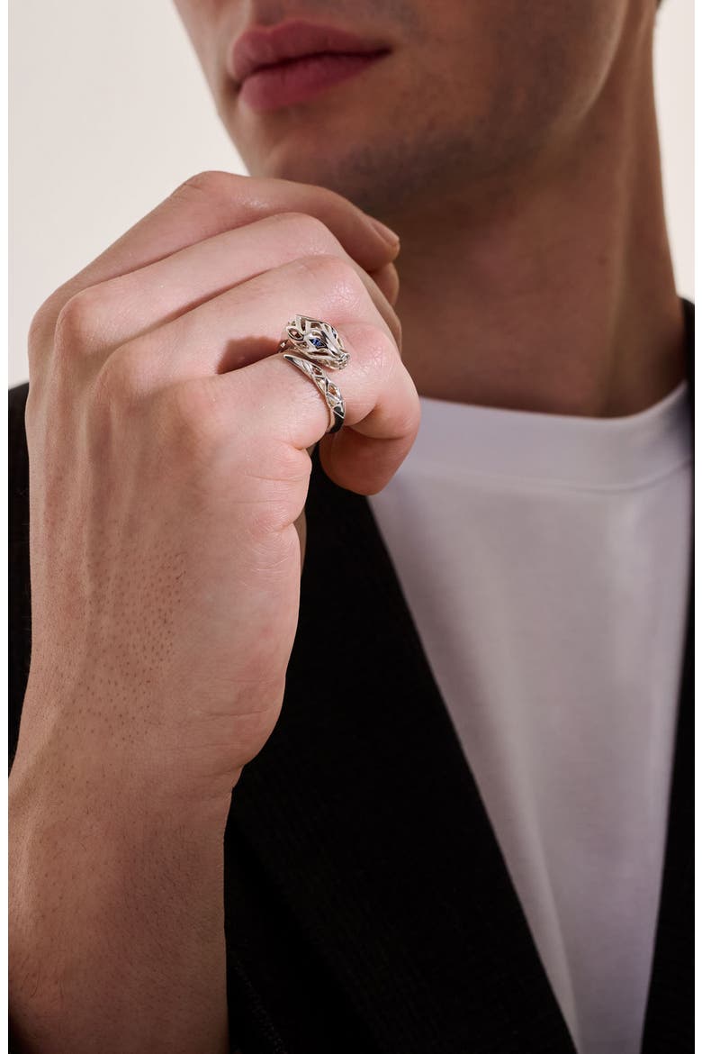 Naga Bypass Ring, Alternate, color, SILVER