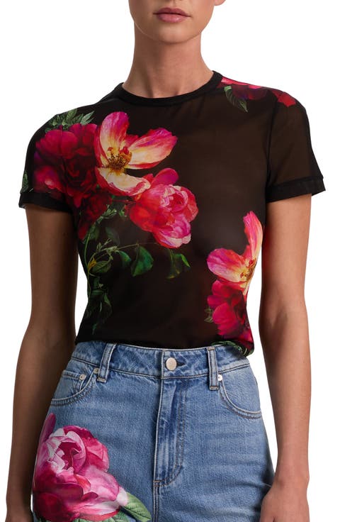 Tess Floral Mesh T-Shirt