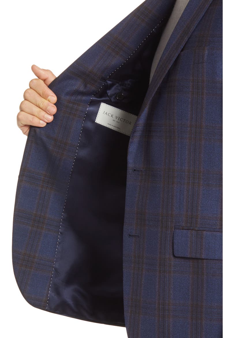 Midland Plaid Wool Sport Coat, Alternate, color, NAVY