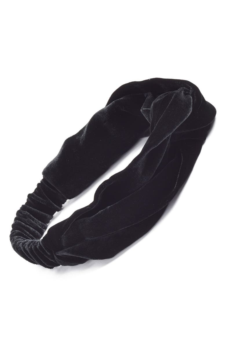 L. Erickson Interlock Turban Silk Velvet Head Wrap, Main, color,