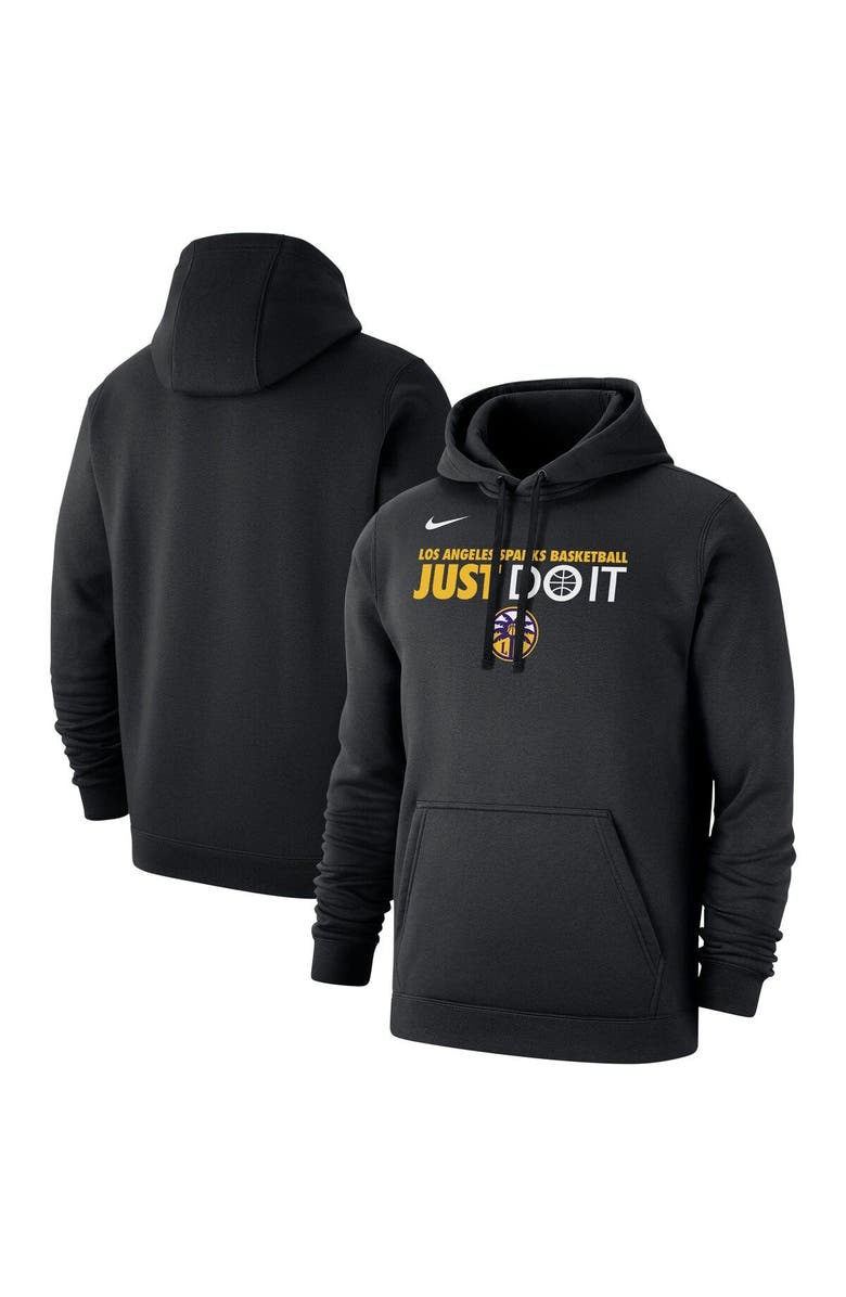 Nike Unisex Nike Black Los Angeles Sparks Just Do It Club Pullover Hoodie, Main, color, 