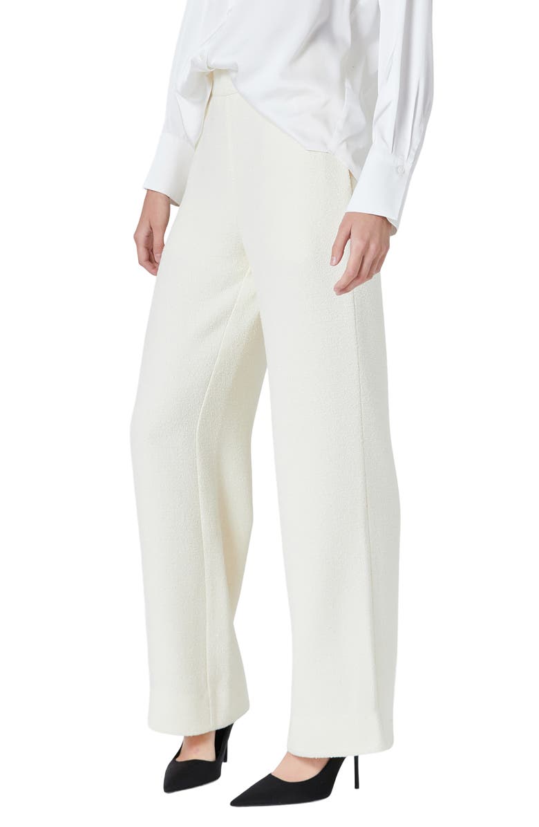 Endless Rose Tweed Wide Leg Pants, Alternate, color, Cream