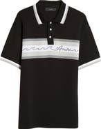 AMIRI Wave Baja Stripe Piqué Knit Polo