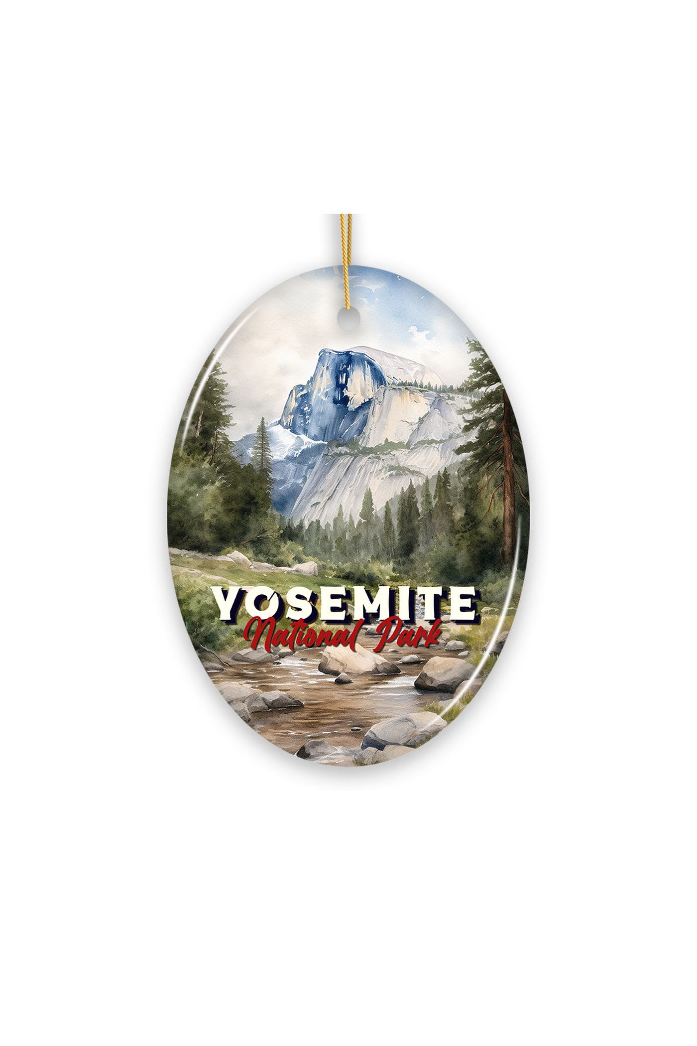 OrnamentallyYou Yosemite El Capitan Watercolor Oval Ornament | Nordstrom