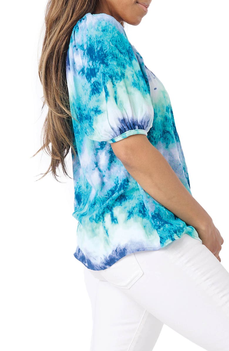 GIBSONLOOK Gauze Puff Sleeve Top, Alternate, color, Watercolor Lake Prt