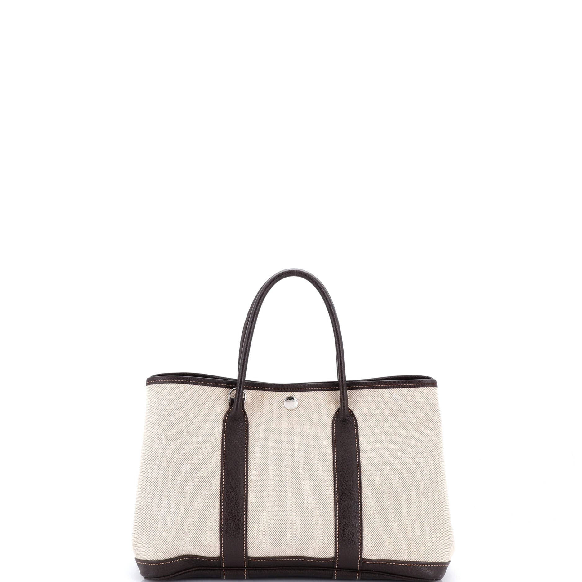 Pre-Owned Hermes Garden Party Tote Toile and Leather 30, Alternate, color, 