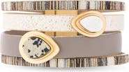 SAACHI Stone Faux Leather Wrap Bracelet