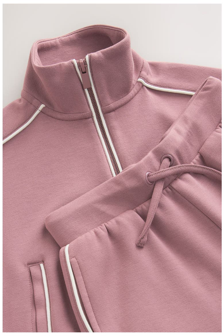 Kids' Half Zip Sweatshirt & Wide Leg Sweatpants Set, Alternate, color, PINK