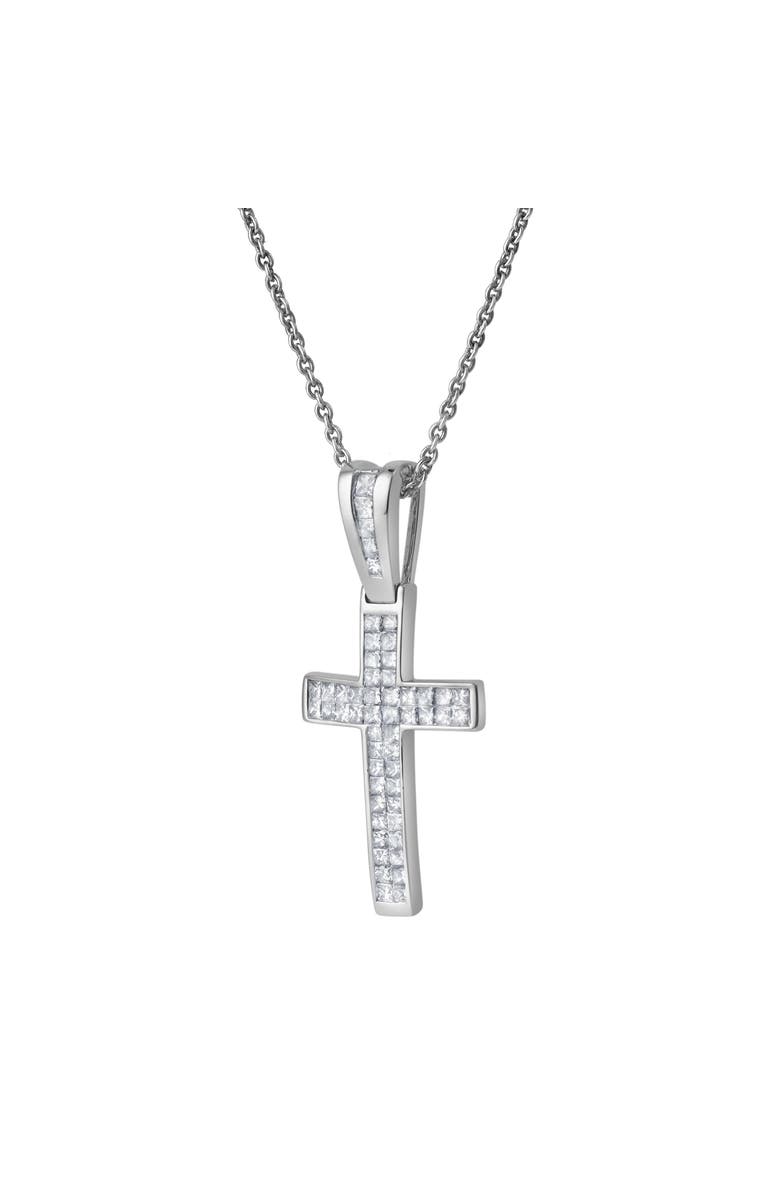LuvMyJewelry Seraphyne 1 Ct Cross 14K Gold Diamond Pendant, Alternate, color, 14K White Gold