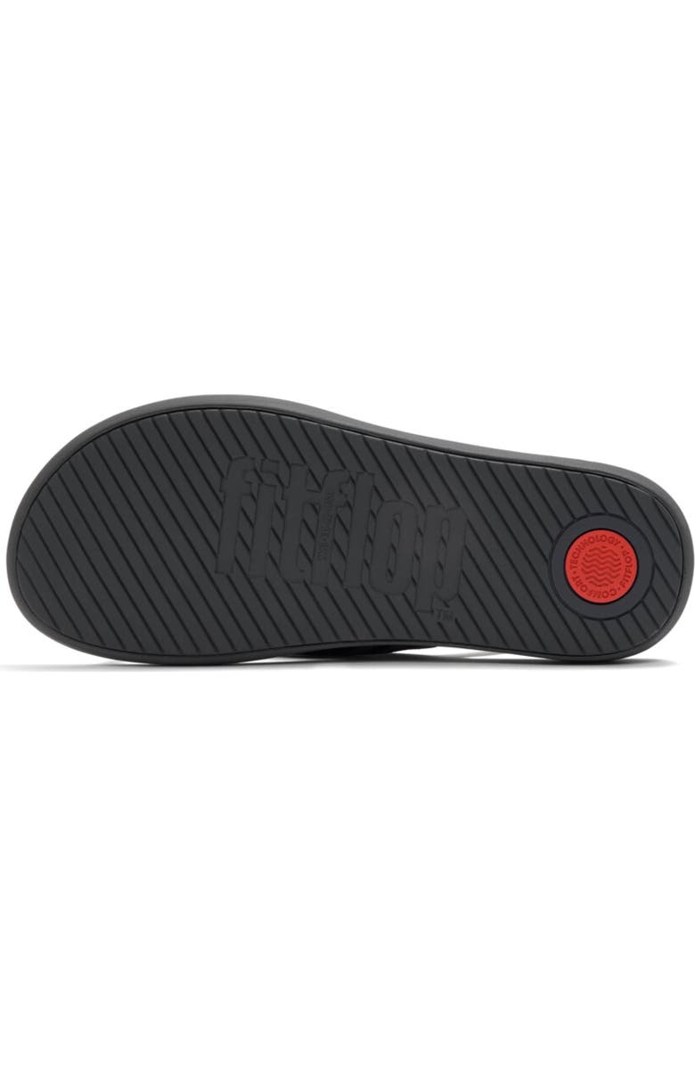FitFlop Iqushion Mens Two-Stripe Webbing Flip-Flops, Alternate, color, Black/Charcoal