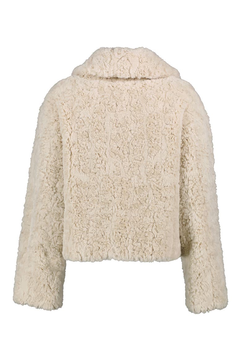 Serena Faux Fur Jacket, Alternate, color, BONE