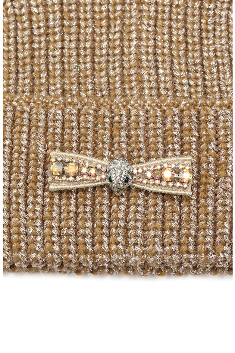 Micro Bow Cuff Beanie, Alternate, color, CAMEL