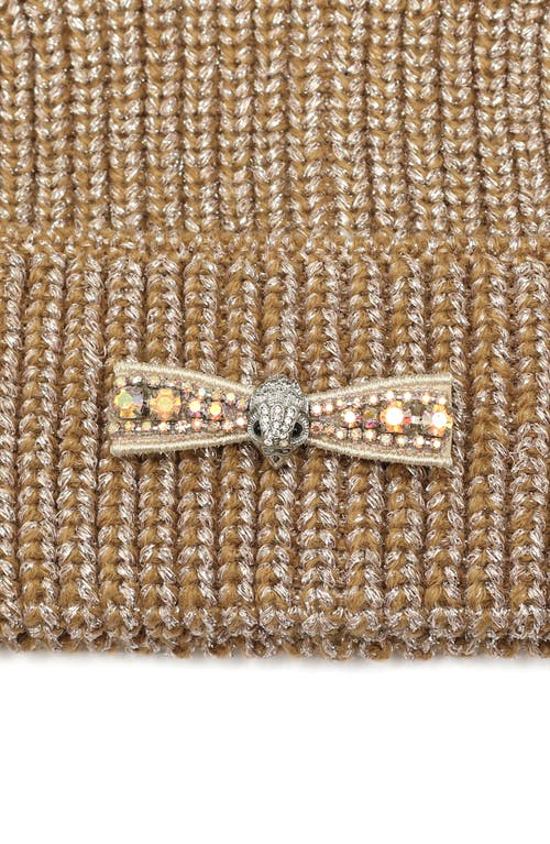 Kurt Geiger London 2-pack Micro Bow Cuff Beanie In Brown