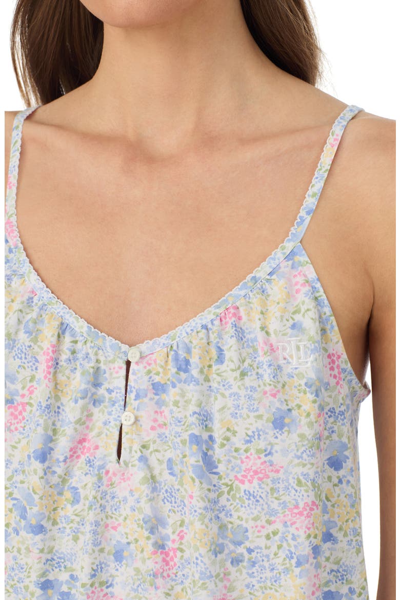 Sleeveless Print Short Pajamas, Alternate, color, BLUE PRINT