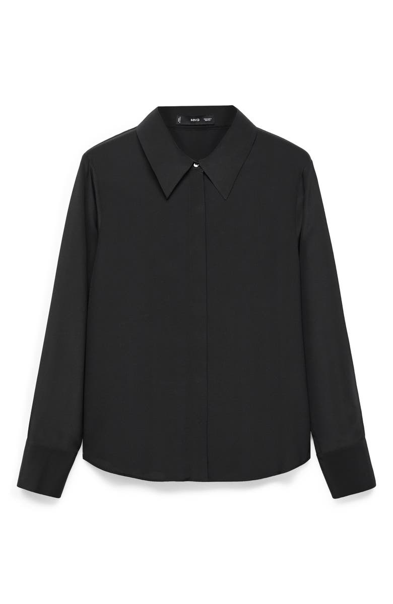 MANGO Silk Button-Up Shirt, Alternate, color, 