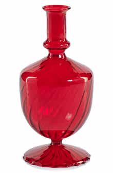 Zodax Vellum Spiral Footed Glass Vase