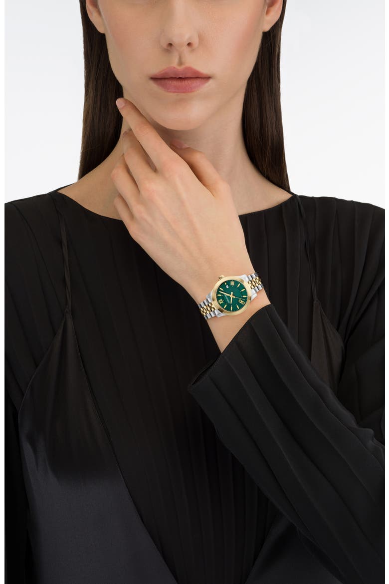 Duo Two-Tone Bracelet Watch, 28mm, Alternate, color, TWO TONE