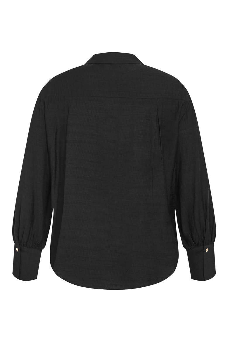 Rosabella Tie Hem Button-Up Shirt, Alternate, color, BLACK
