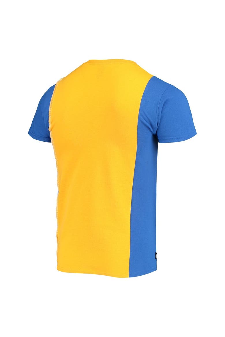 Men's Refried Apparel Gold/Royal Los Angeles Rams Sustainable Upcycled Split T-Shirt, Alternate, color, Gold