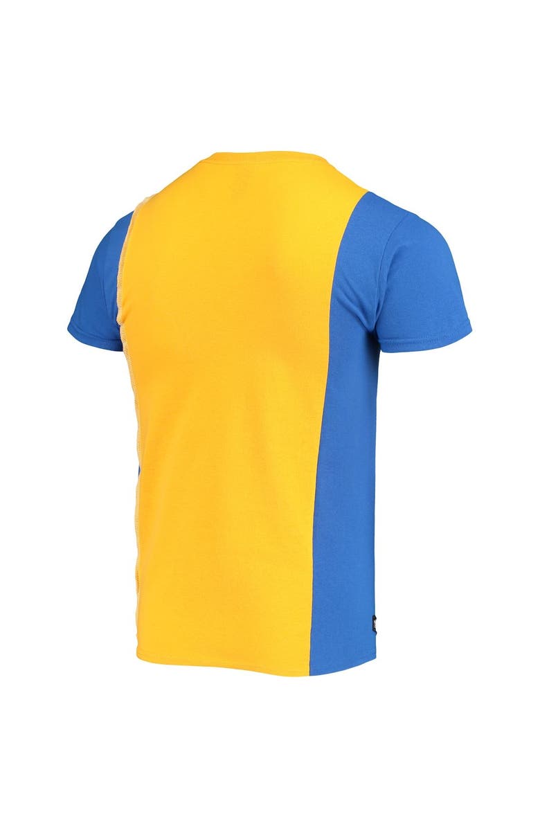 REFRIED APPAREL Men's Refried Apparel Gold/Royal Los Angeles Rams Sustainable Upcycled Split T-Shirt, Alternate, color, Gold