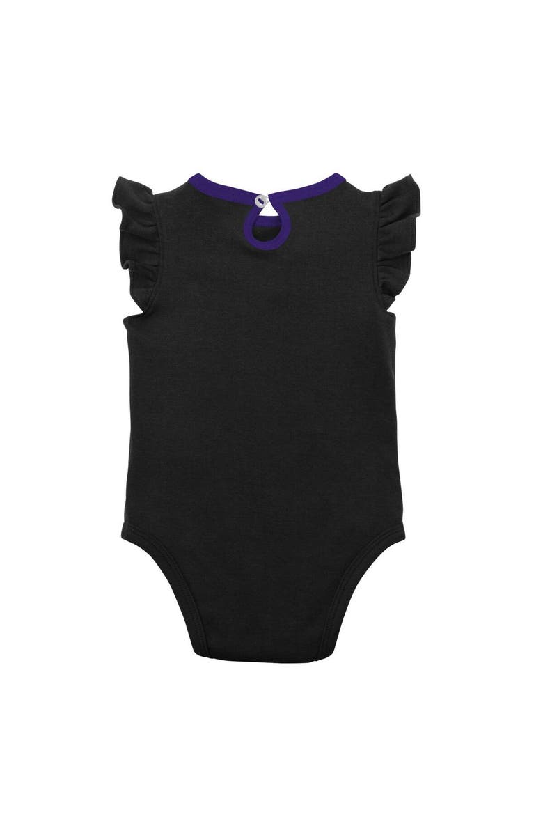 Outerstuff Girls Newborn & Infant Black/Heather Gray Colorado Rockies Little Fan Two-Pack Bodysuit Set, Alternate, color, Black
