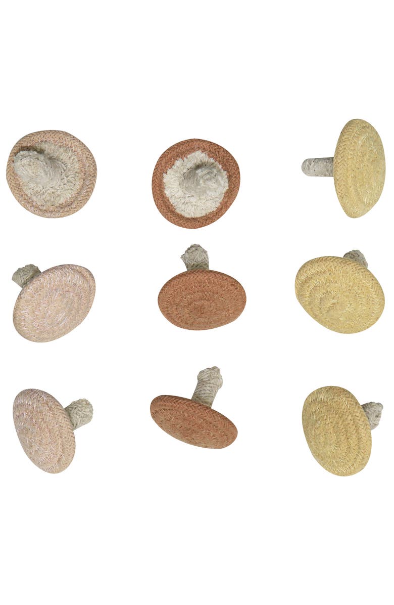 Lorena Canals Mushroom Washable Cotton Play Rug, Basket & Chanterelles Set, Alternate, color, Olive Honey Chestnut Natural