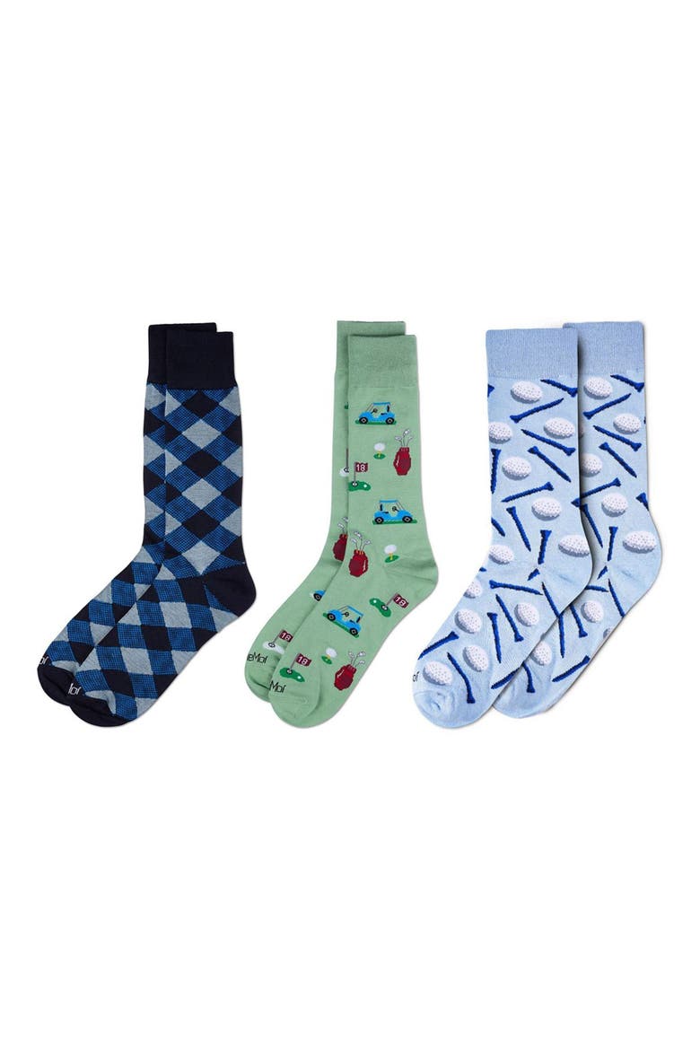 Sports Assorted 3-Pack Crew Socks, Alternate, color, LIGHT BLUE MULTI