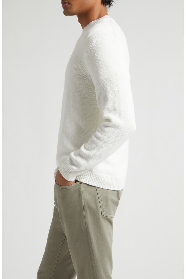 Cotton & Silk Crewneck Sweater, Alternate, color, 01 WHITE