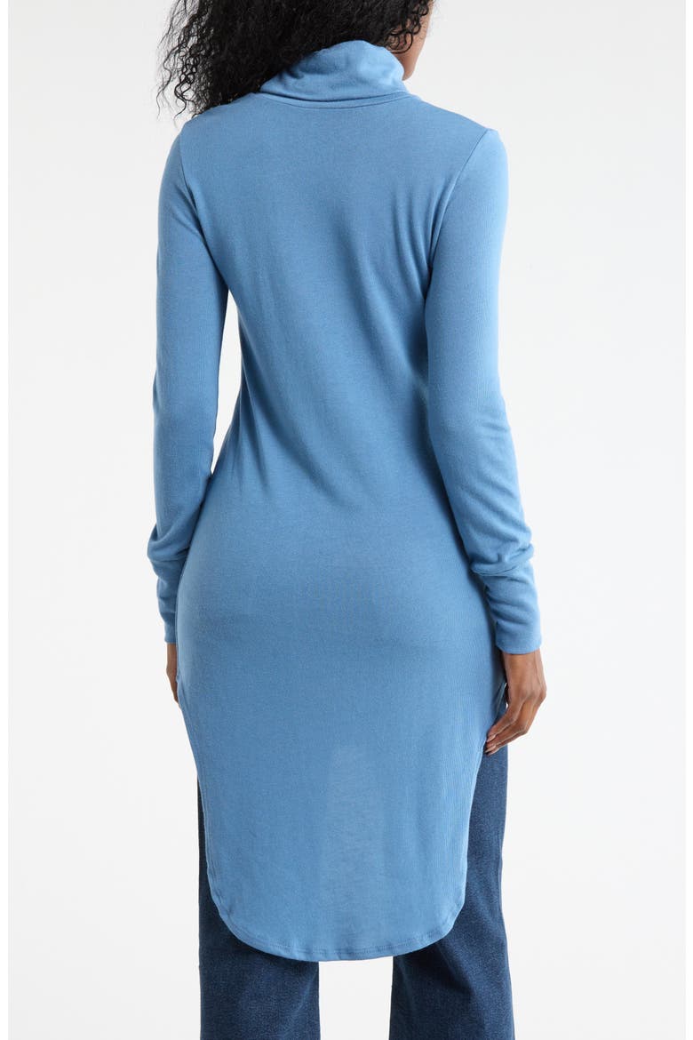 Turtleneck High-Low Tunic Sweater, Alternate, color, LYONS BLUE