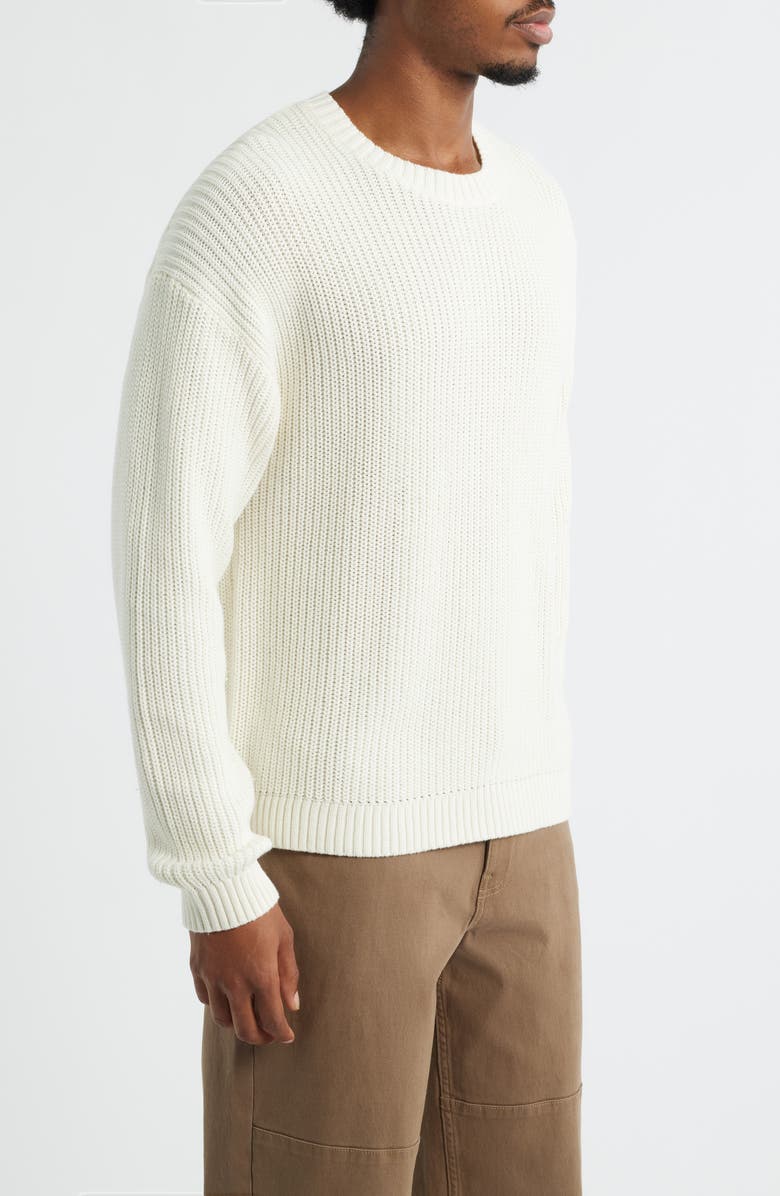 BP. Oversize Cotton Crewneck Sweater, Alternate, color, Ivory Egret