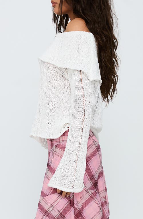 Princess Polly So Gone Off The Shoulder Sweater In White
