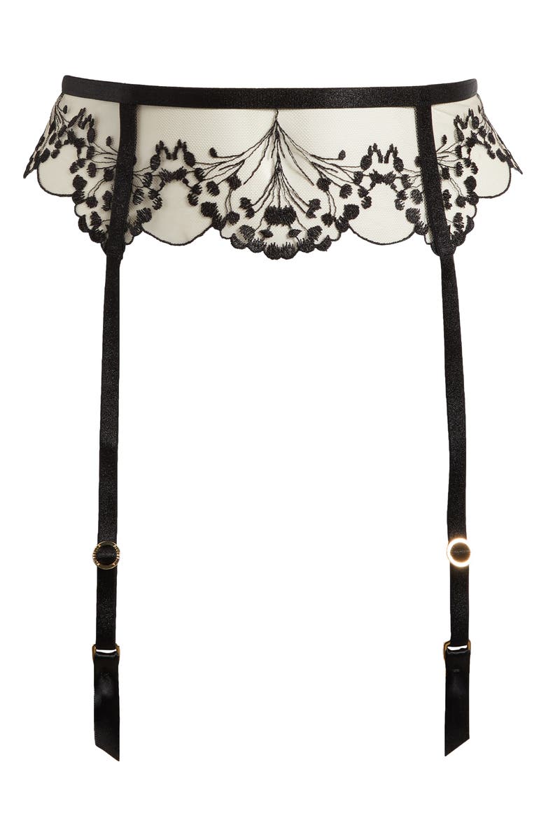 Bluebella Marisa Embroidered Mesh Garter Belt, Alternate, color,