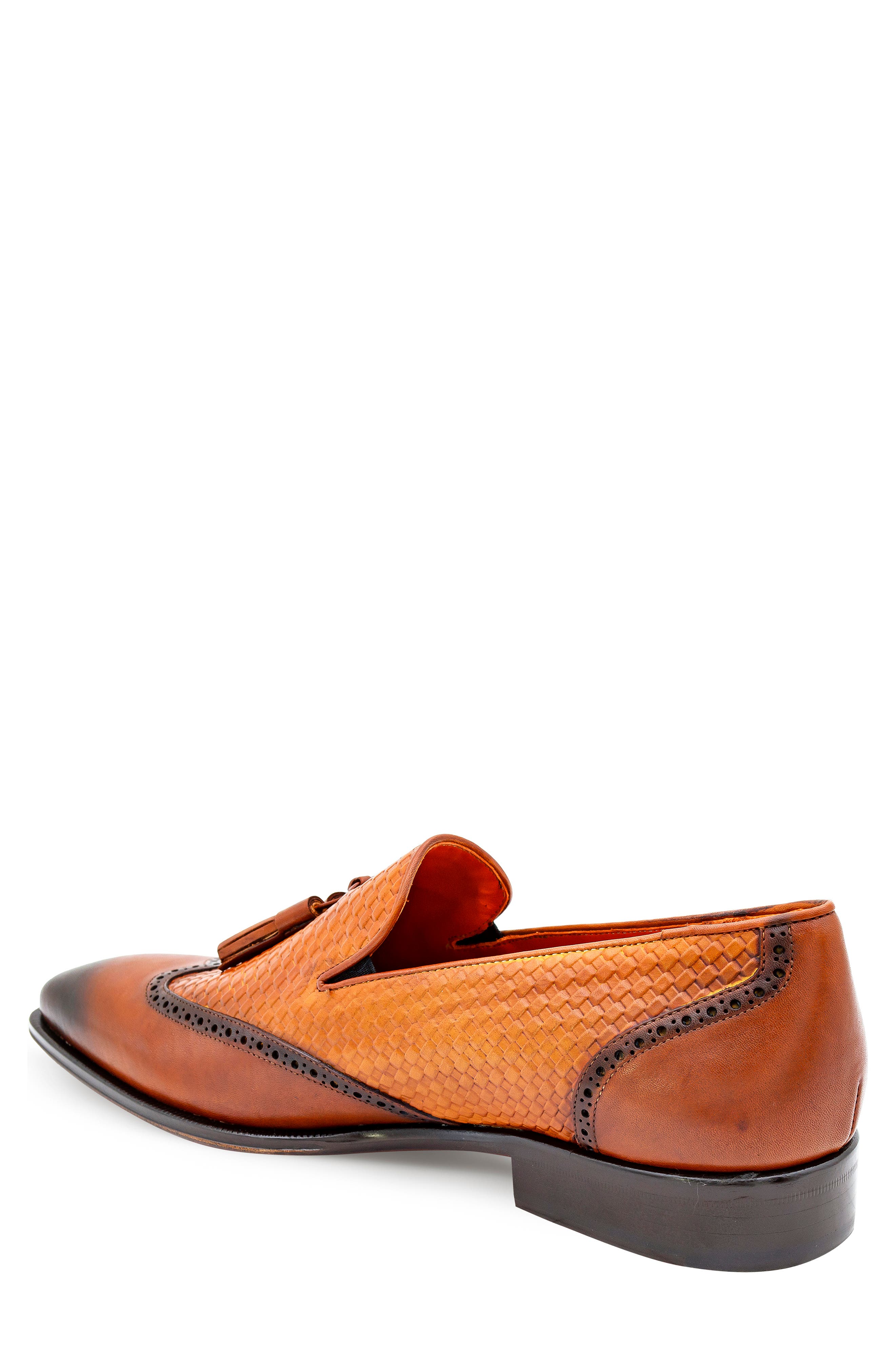 Mezlan Patina Textured Loafer, Alternate, color, Dark Cognac/ Honey