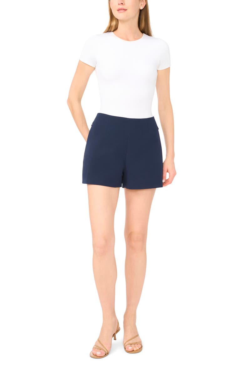 Pleated High Waist Shorts, Alternate, color, CLASSIC NAVY