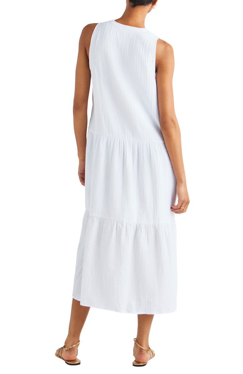 Splendid Sleeveless Cotton Gauze Midi Dress, Alternate, color, White