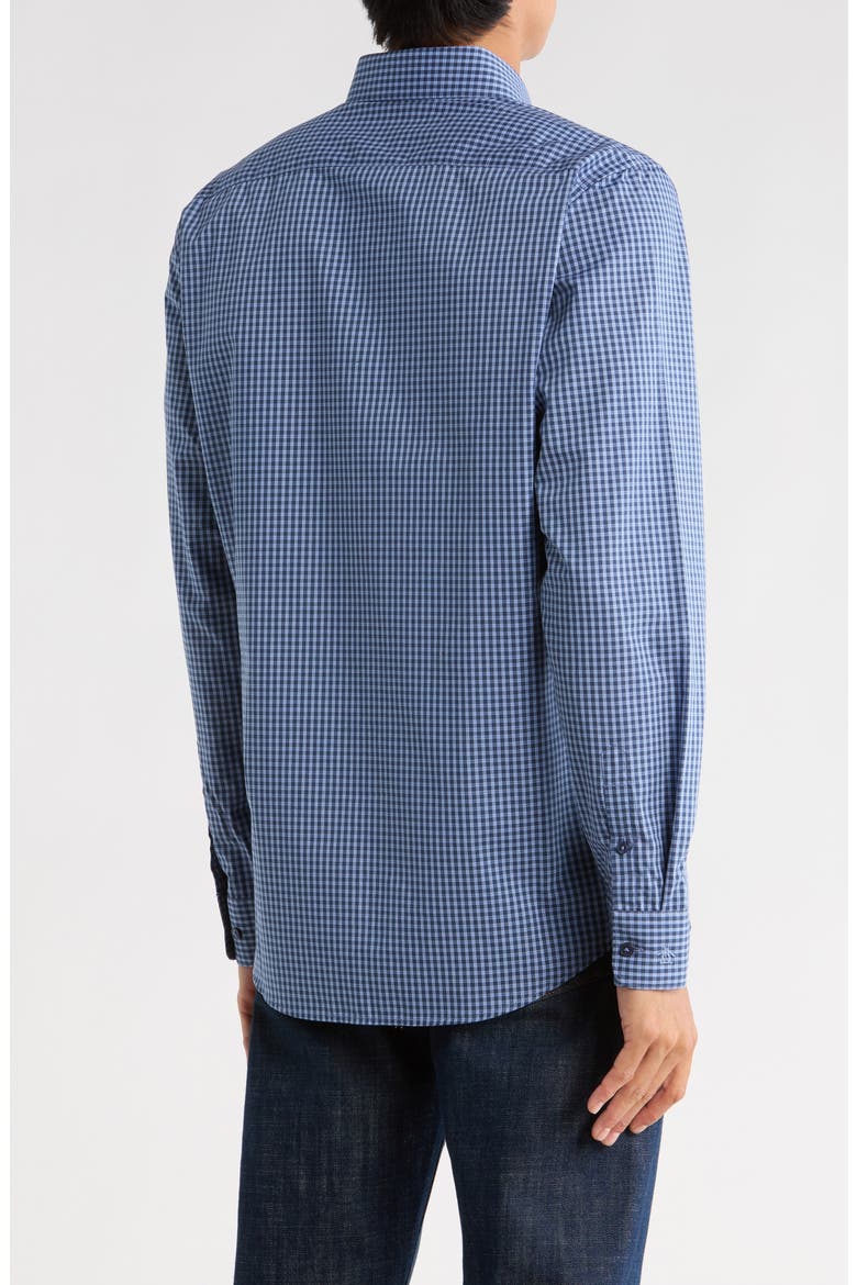 Solihull Check Slim Fit Dress Shirt, Alternate, color, NAVY