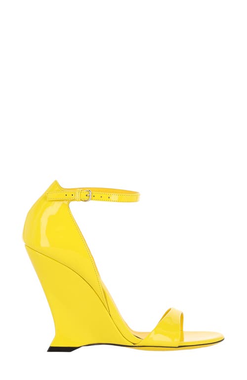 Ferragamo Vidette Wedge Heel Sandal In Yellow