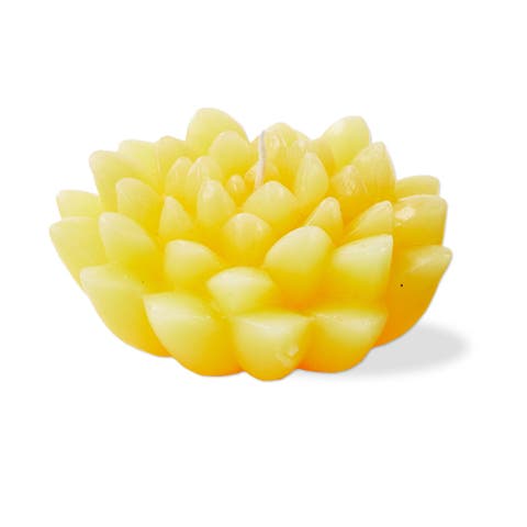 Blossom Flower Shaped Yellow Paraffin Wax Candle 2.5 Hours