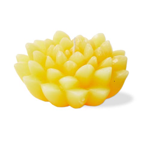 Tag Blossom Flower Shaped Yellow Paraffin Wax Candle 2.5 Hours In Yellow