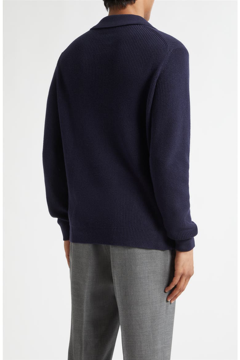 Skipper Long Sleeve Cotton Polo, Alternate, color, NAVY