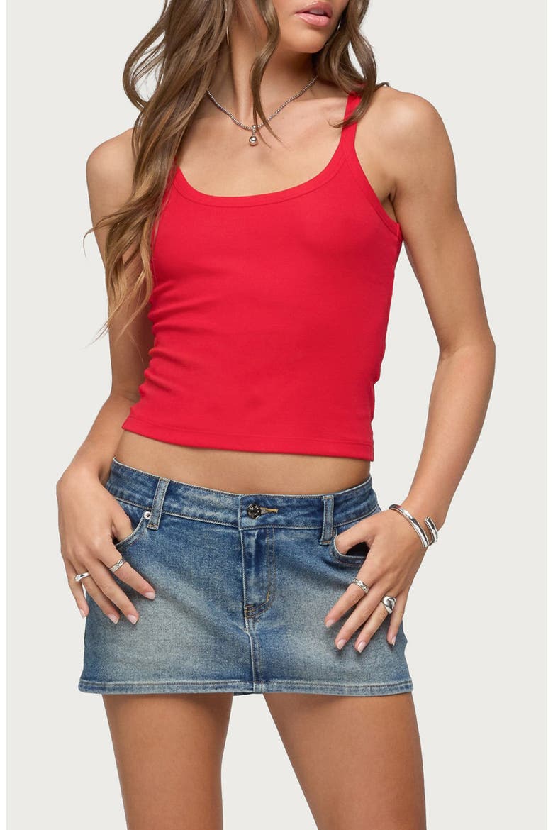 Basic Babe Stretch Cotton Crop Camisole, Main, color, RED