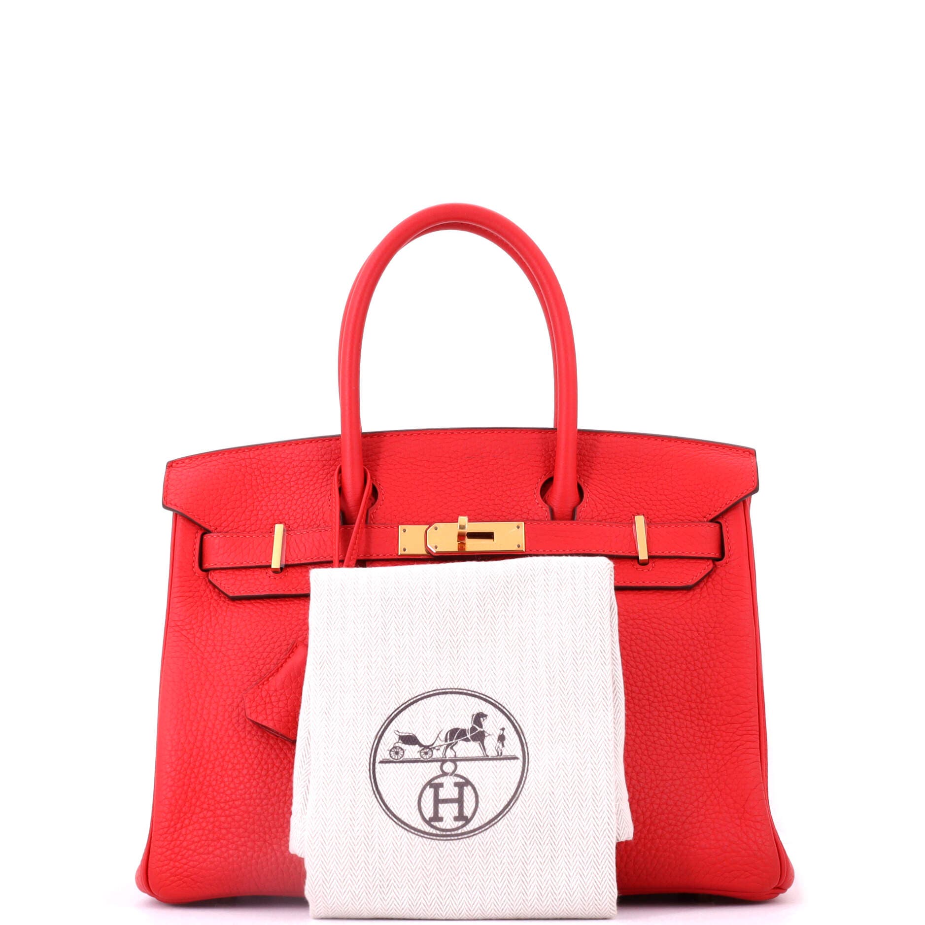 Pre-Owned Hermes Birkin Handbag Red Clemence with Gold Hardware 30, Alternate, color, Rouge Tomate