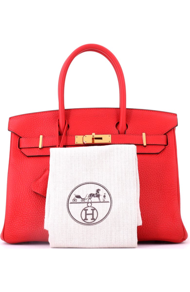 Pre-Owned Hermes Birkin Handbag Red Clemence with Gold Hardware 30, Alternate, color, Rouge Tomate