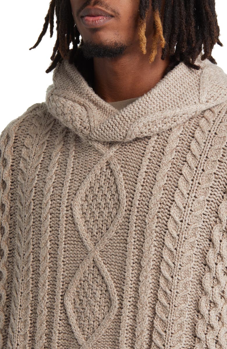 Fear of God Essentials Cable Knit Hoodie, Alternate, color, 