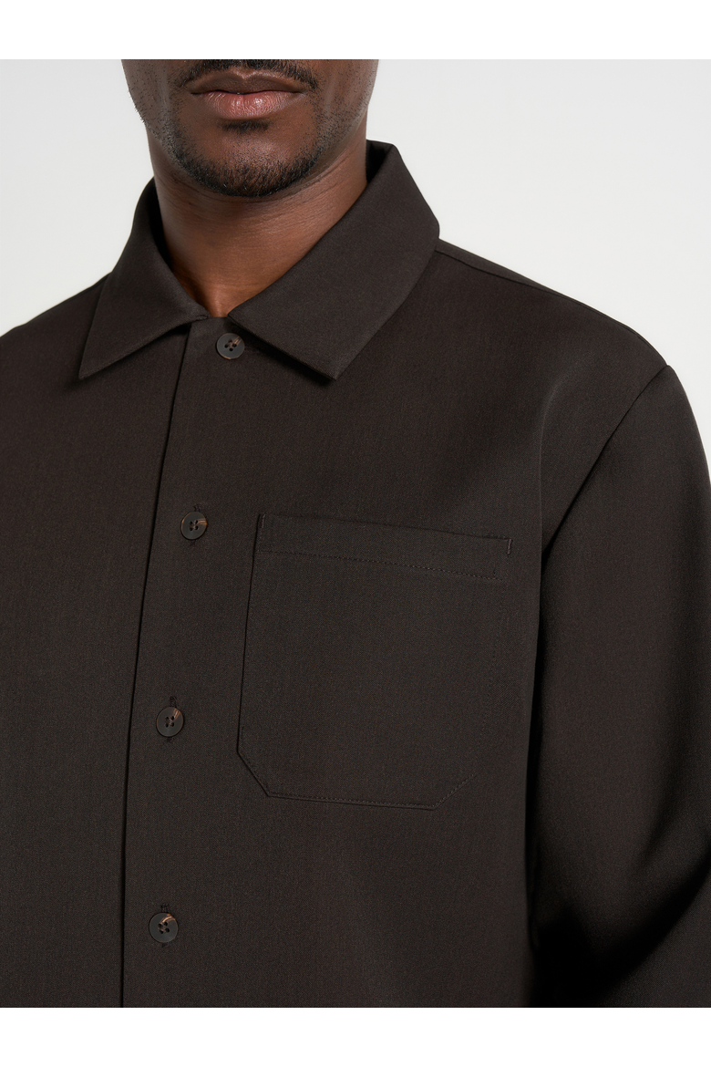 Valentin Relaxed Overshirt, Alternate, color, Brown