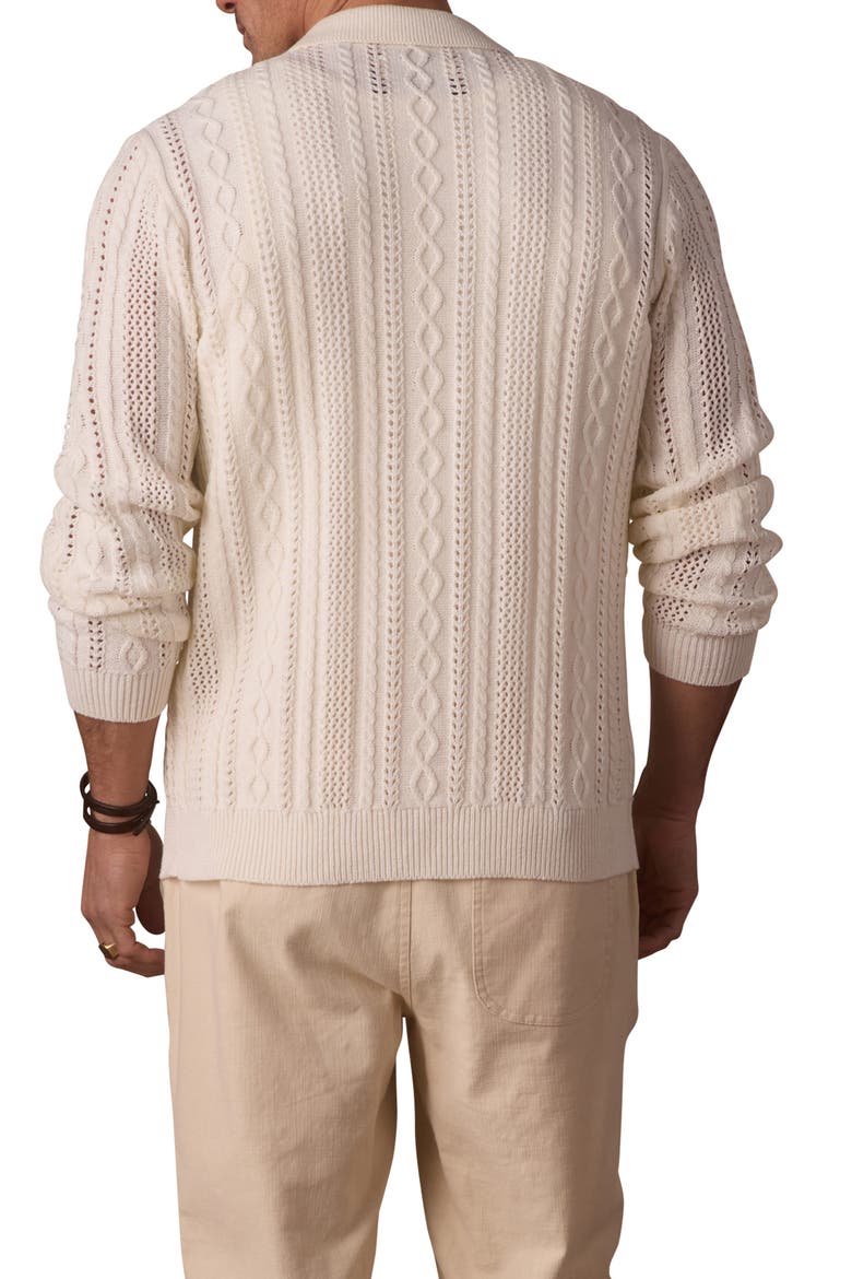 Cable Stitch Zip Front Cardigan, Alternate, color, IVORY
